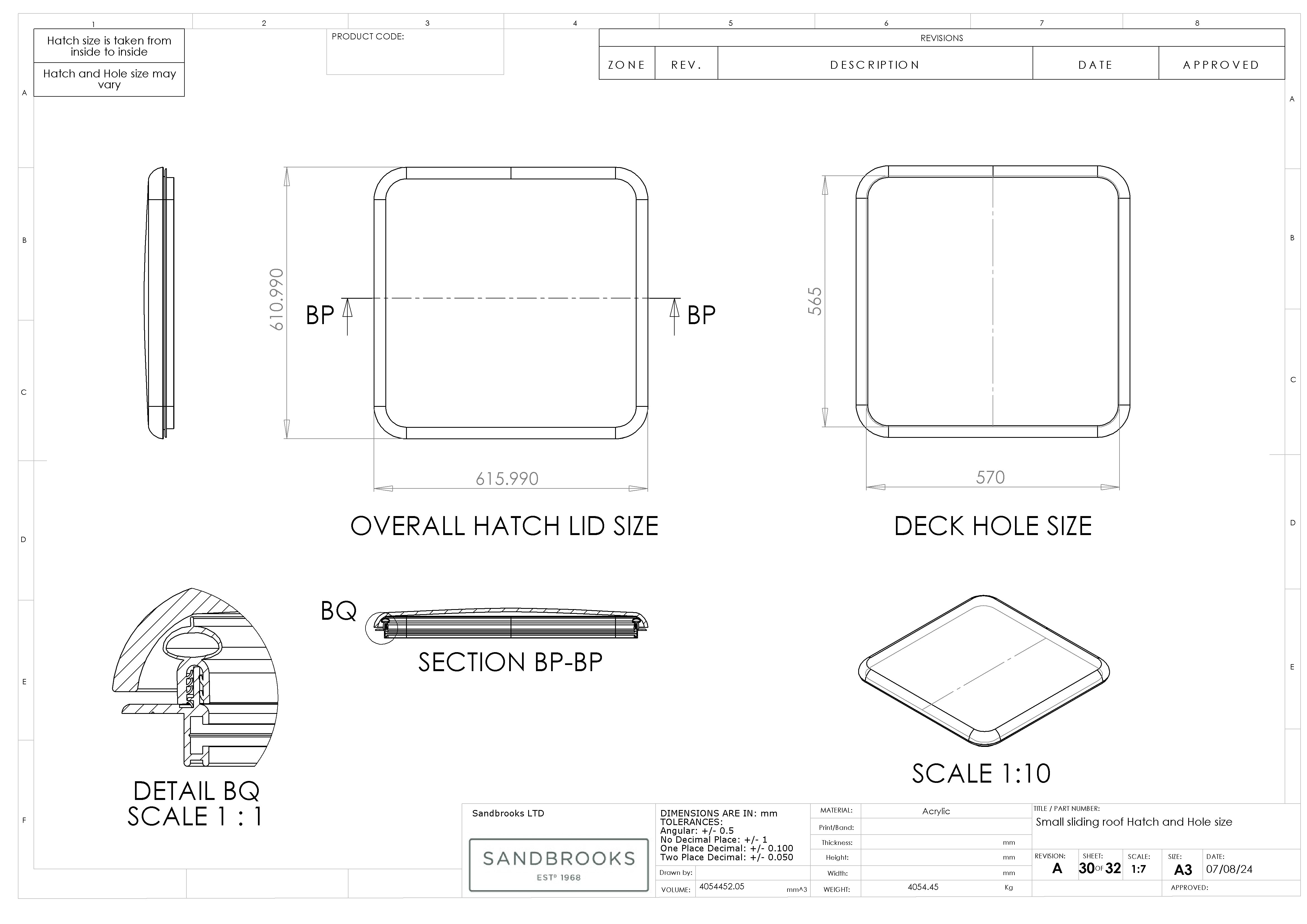 Small Sliding Roof Lid